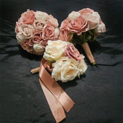 Bridal Posies Bouquet with Diamonte Stem Holder (Each Bouquet: $130)