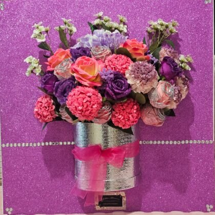 Medium Purple Sparkle Glittered Canvas Bouquet